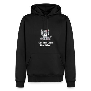 Ich mache eine Sache namens das, was ich sarkastis - Männer Premium Bio Hoodie - Schwarz - Vorne - Nico (187cm)
