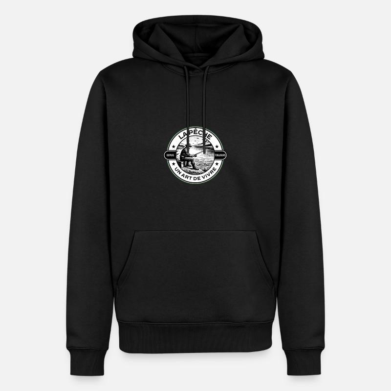 Fischen, eine Lebensweise - Männer Premium Bio Hoodie - Schwarz