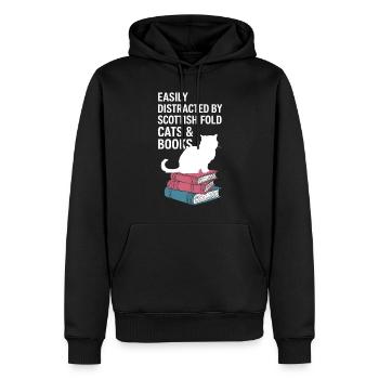 Katze Scottish Fold Geschenk - Männer Premium Bio Hoodie - Schwarz - Vorne - Nico (187cm)