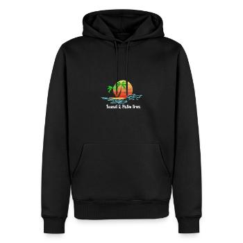 sunset & palm trees - Männer Premium Bio Hoodie - Schwarz - Vorne - Nico (187cm)