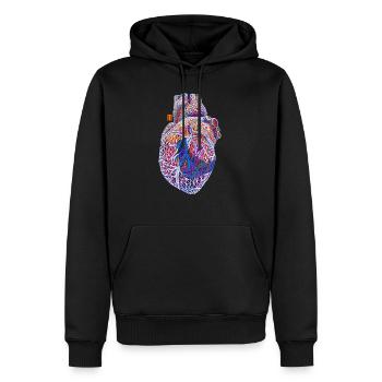 herz 77 anatomisch herzlich heart - Männer Premium Bio Hoodie - Schwarz - Vorne - Nico (187cm)