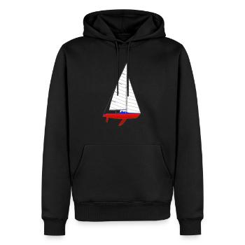 Segelboot - Männer Premium Bio Hoodie - Schwarz - Vorne - Nico (187cm)