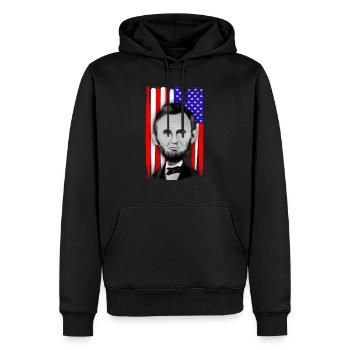 Abraham Lincoln USA - Men’s Premium Organic Hoodie - black - Front - Nico (187cm)