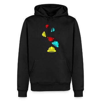 Firefighter helmet - Men’s Premium Organic Hoodie - black - Front - Nico (187cm)