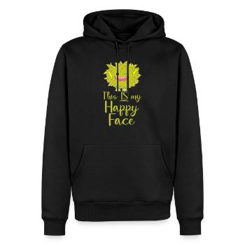 Cartoon Gesicht Comic Cartoon Humor Lächeln - Männer Premium Bio Hoodie - Schwarz - Vorne - Nico (187cm)