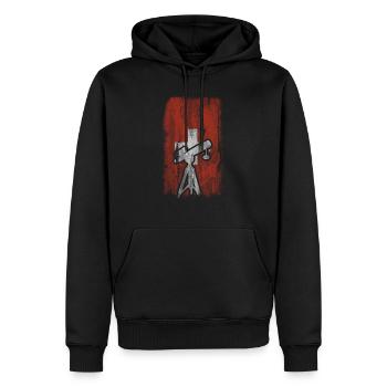 Swiss Flag and Astronomy - - Men’s Premium Organic Hoodie - black - Front - Nico (187cm)