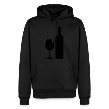 Wein Weinflasche Weinglas Alkohol - Männer Premium Bio Hoodie - Schwarz - Vorne - Nico (187cm)