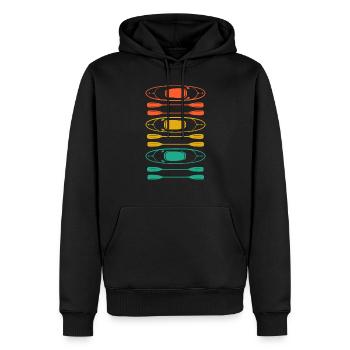 Retro Graphic Kayaking Kayak Canoe Rowing Rower Pa - Männer Premium Bio Hoodie - Schwarz - Vorne - Nico (187cm)