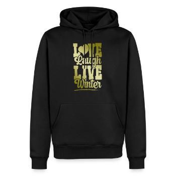 Love Live Winter - Sweat à capuche Premium bio Homme - noir - Devant - Nico (187cm)