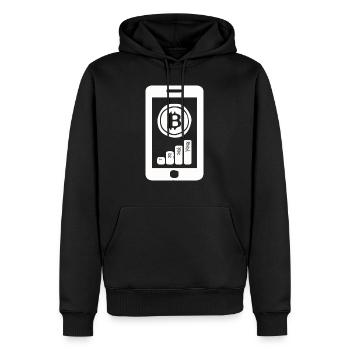 Bitcoin bullrun - Sweat à capuche Premium bio Homme - noir - Devant - Nico (187cm)