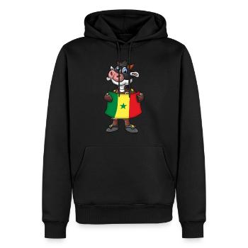 Sénégal Éventail de vaches - Sweat à capuche Premium bio Homme - noir - Devant - Nico (187cm)