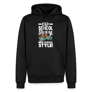 Old-School Saving New-School Style - Sweat à capuche Premium bio Homme - noir - Devant - Nico (187cm)