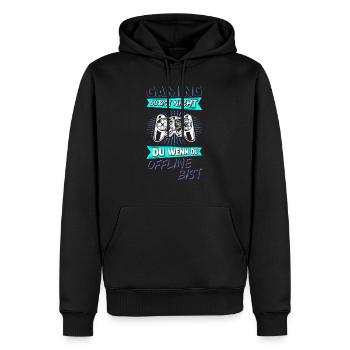 Gaming Online Statt Offline Controller Spieler Zoc - Männer Premium Bio Hoodie - Schwarz - Vorne - Nico (187cm)