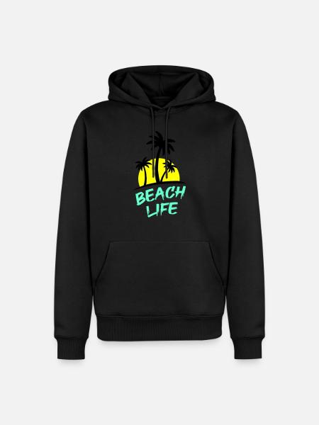beach life - Männer Premium Bio Hoodie - Schwarz
