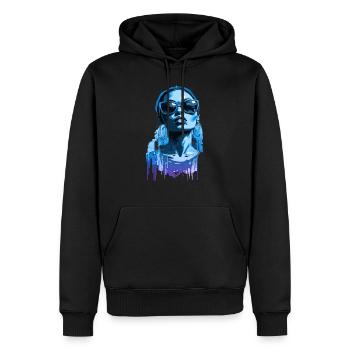 Schöne weibliche Malkunst Gesicht bunte Frau - Männer Premium Bio Hoodie - Schwarz - Vorne - Nico (187cm)