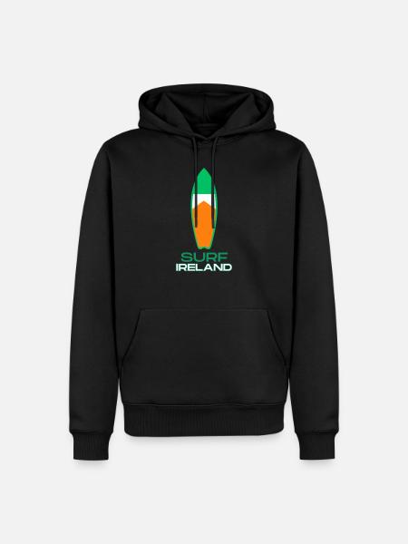 Surf Ireland - Irish Surfboard - Men’s Premium Organic Hoodie - black