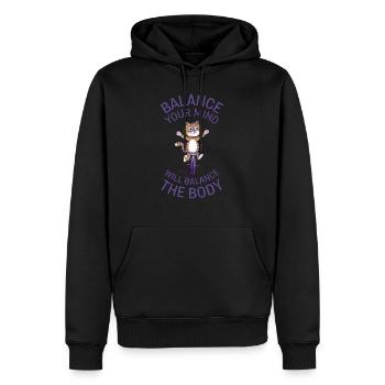 Balance Your Mind Will Balance The Body - Men’s Premium Organic Hoodie - black - Front - Nico (187cm)