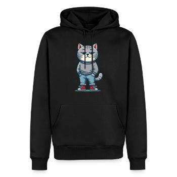 Lustige gekühlte Katze Liebe Katzen - Männer Premium Bio Hoodie - Schwarz - Vorne - Nico (187cm)