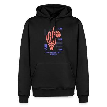 Lune captivée - Sweat à capuche Premium bio Homme - noir - Devant - Nico (187cm)