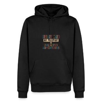 Bibliotheksausweis Mein Pass Zu Unbegrenzten - Männer Premium Bio Hoodie - Schwarz - Vorne - Nico (187cm)