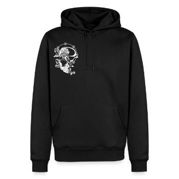 Raijin White - Männer Premium Bio Hoodie - Schwarz - Vorne - Nico (187cm)