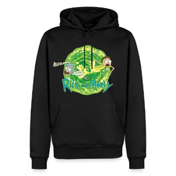 Rick And Morty Multidimensionale Reisen - Männer Premium Bio Hoodie - Schwarz - Vorne - Nico (187cm)