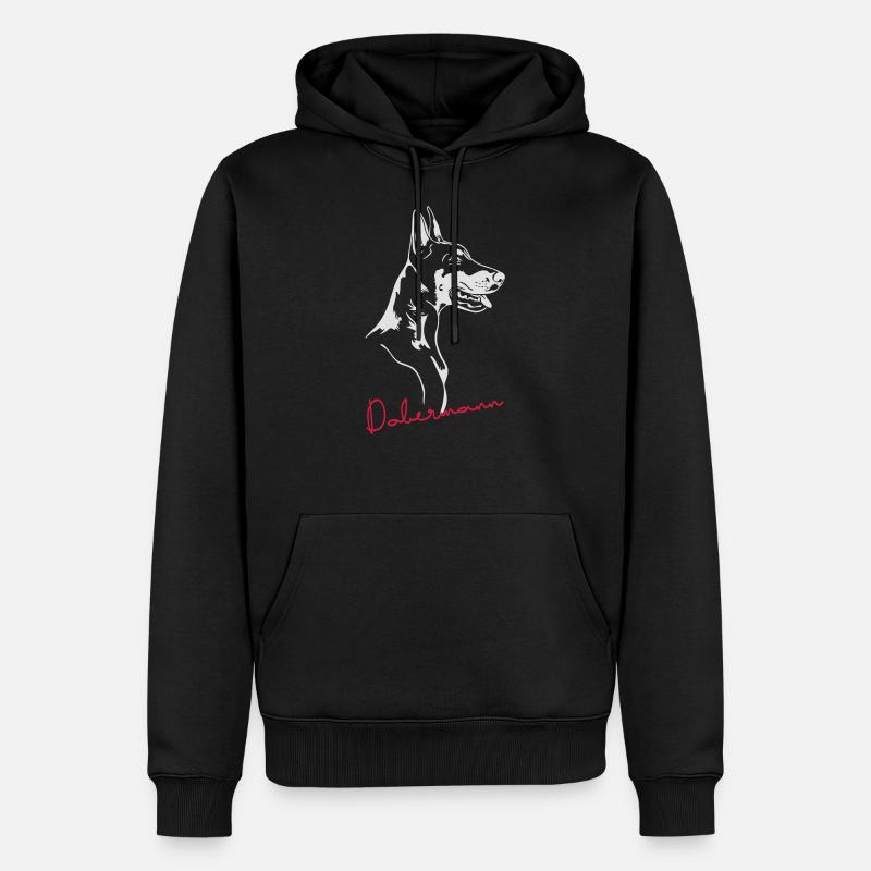 Doberman chien Wilsigns - Sweat à capuche Premium bio Homme - noir