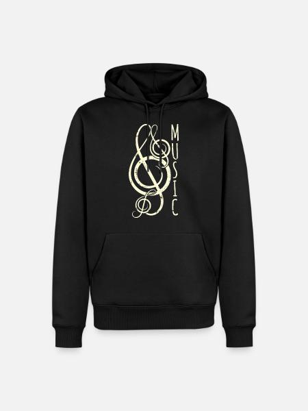Musik - Herre Premium økologisk hoodie - sort