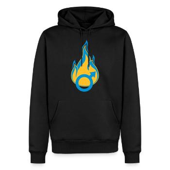 maennlich mann mars symbol kerl junge feuer flamme - Männer Premium Bio Hoodie - Schwarz - Vorne - Nico (187cm)