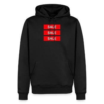 Vente Vente Vente - Coloré - Sweat à capuche Premium bio Homme - noir - Devant - Nico (187cm)