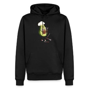 avocat - Sweat à capuche Premium bio Homme - noir - Devant - Nico (187cm)