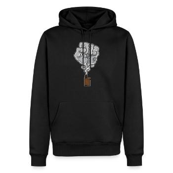 Vaping Fist Illustration | Cloud Chaser Unite Vape - Sweat à capuche Premium bio Homme - noir - Devant - Nico (187cm)