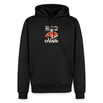 NOURRITURE: jambon magique - Sweat à capuche Premium bio Homme - noir - Devant - Nico (187cm)