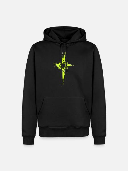 Messianske jøder krydsesymbol - Herre Premium økologisk hoodie - sort