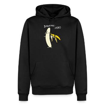 Bananen Held (b) - Männer Premium Bio Hoodie - Schwarz - Vorne - Nico (187cm)