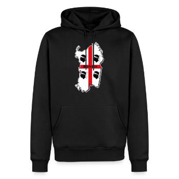 Saradinien - Sweat à capuche Premium bio Homme - noir - Devant - Nico (187cm)