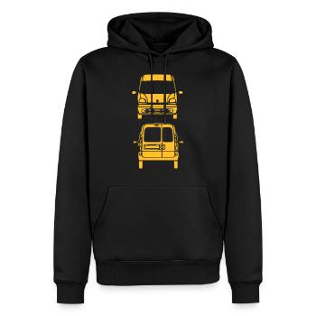 Kangoo hinten vorne - Männer Premium Bio Hoodie - Schwarz - Vorne - Nico (187cm)
