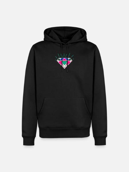 Vintage Diamond - Men’s Premium Organic Hoodie - black