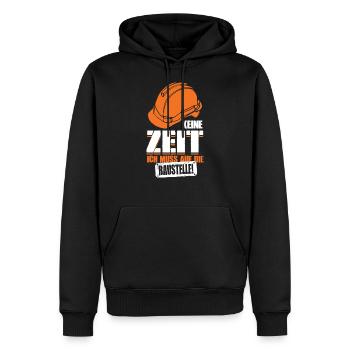 Keine Zeit Ich Muss Auf Die Baustelle Bauherr - Männer Premium Bio Hoodie - Schwarz - Vorne - Nico (187cm)