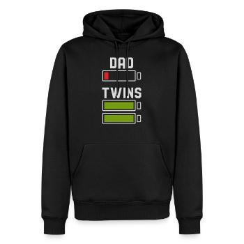 Vater der Zwillinge - Männer Premium Bio Hoodie - Schwarz - Vorne - Nico (187cm)