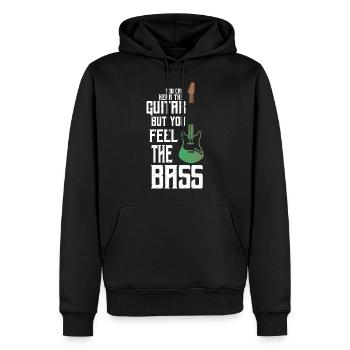 Feel the bass - Bassist guitare - Sweat à capuche Premium bio Homme - noir - Devant - Nico (187cm)