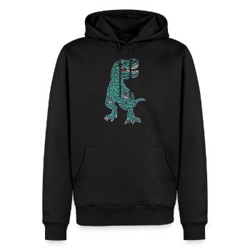 Dinosaure Sauvage Dinosaure Tyrannosaure Dinosaures - Sweat à capuche Premium bio Homme - noir - Devant - Nico (187cm)