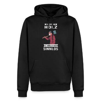 Holzfäller Holzhacker Holz - Männer Premium Bio Hoodie - Schwarz - Vorne - Nico (187cm)