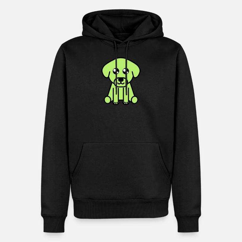 Mignon chien motif - Sweat à capuche Premium bio Homme - noir