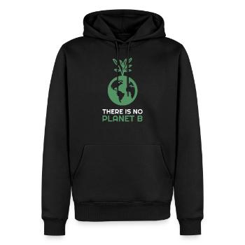 There is no Planet B - Terre avec arbre - Sweat à capuche Premium bio Homme - noir - Devant - Nico (187cm)