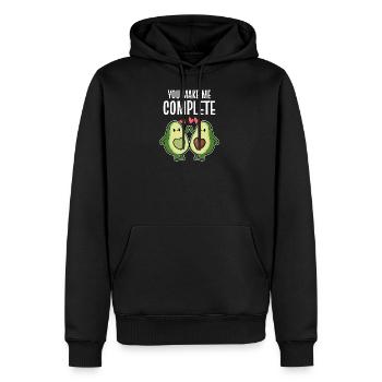 You Complete Me ami ou un poison de copine - Sweat à capuche Premium bio Homme - noir - Devant - Nico (187cm)