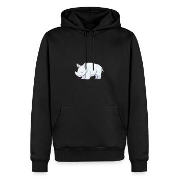 Rhinozeros - Männer Premium Bio Hoodie - Schwarz - Vorne - Nico (187cm)