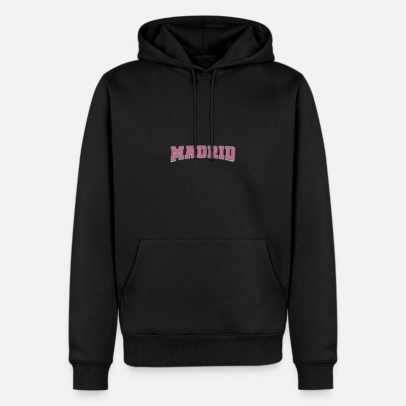 " Madrid - Männer Premium Bio Hoodie - Schwarz