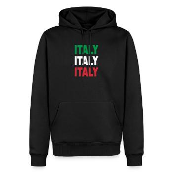 Italie / Cadeau / Idée cadeau - Sweat à capuche Premium bio Homme - noir - Devant - Nico (187cm)