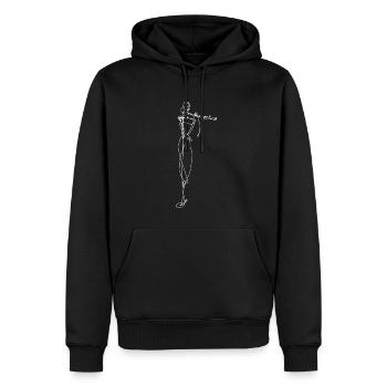 Flöte - Männer Premium Bio Hoodie - Schwarz - Vorne - Nico (187cm)